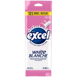 Gomme sans sucre Excel White Menthe balloune, emb. multiple, 18 morceaux (paquet de 3) image
