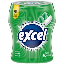 Excel Spearmint Sugarfree Gum Bottle, 60 Pieces image