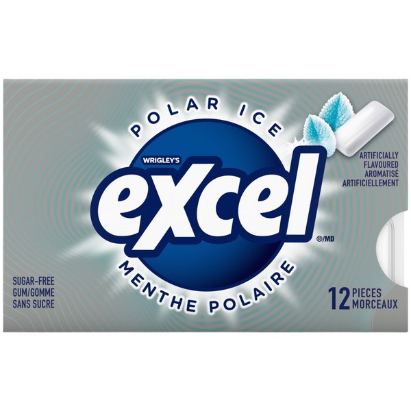 Gomme sans sucre Excel Menthe polaire, 12 morceaux