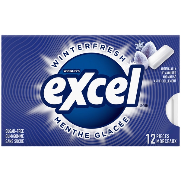 Excel Winterfresh Sugarfree Gum, 12 Pieces