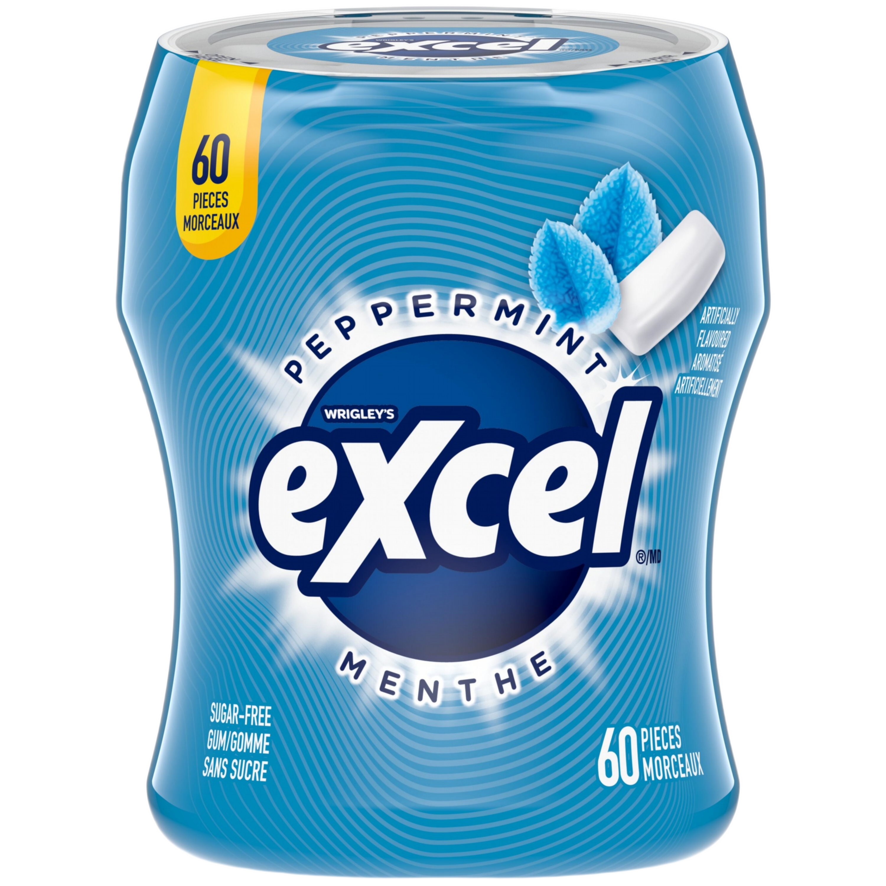 Excel Peppermint Sugarfree Gum Bottle, 60 Pieces | EXCEL Gum